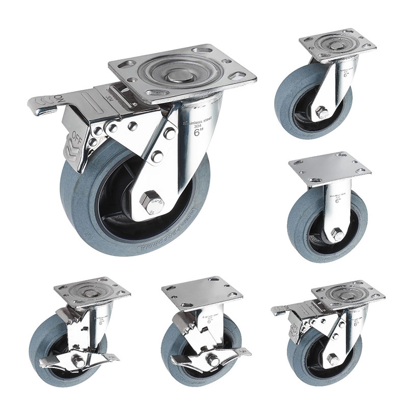 SUS304 Heavy Duty Catters TPR: n johtava